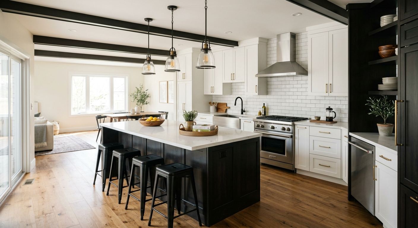 Modern kitchen renovation in Glencoe, Ontario