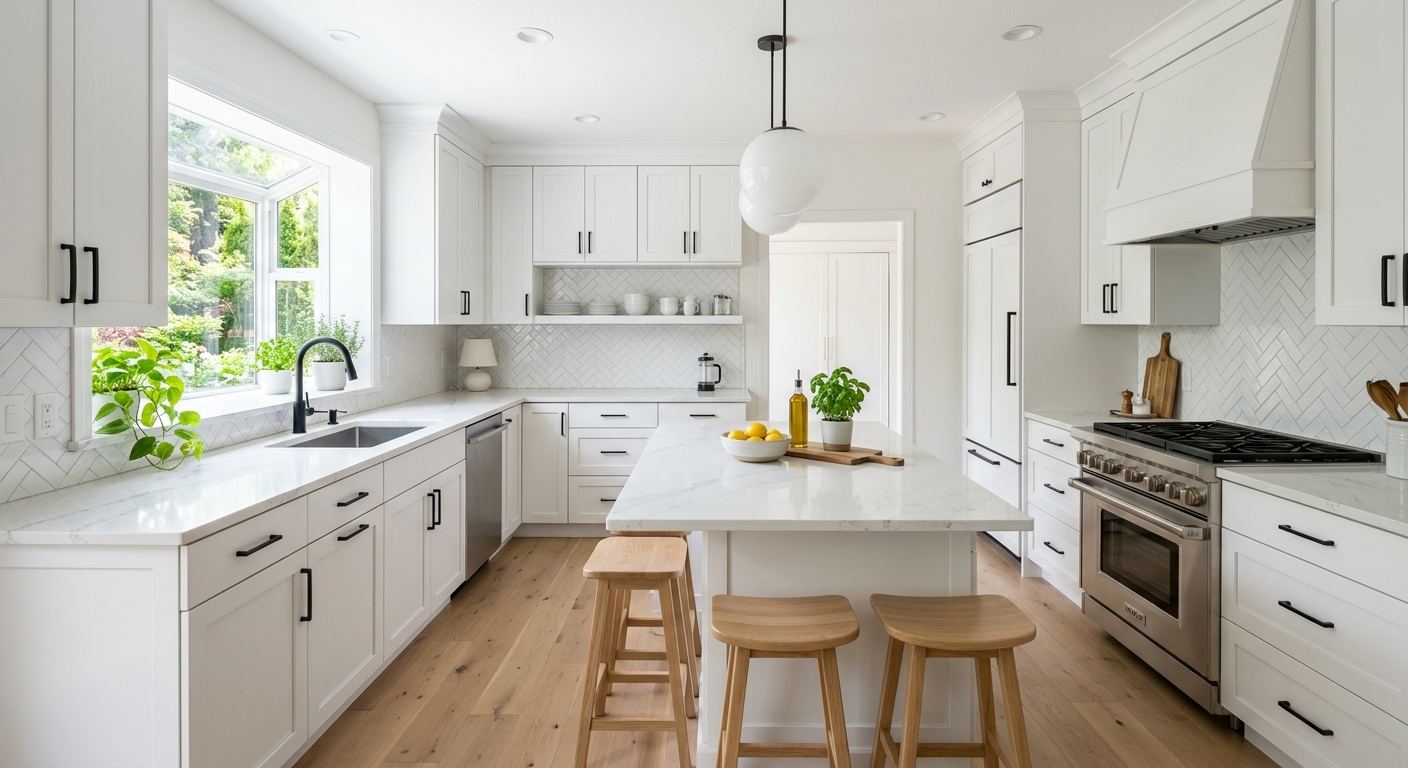 Modern kitchen renovation in Danforth, Ontario